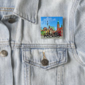 Badge Carré 5 Cm Varsovie (En situation)