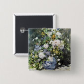 Badge Carré 5 Cm Vase de fleurs (Devant & derrière)