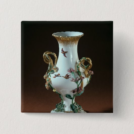 Badge Carré 5 Cm Vase Duplessis avec la décoration d'or (Devant)