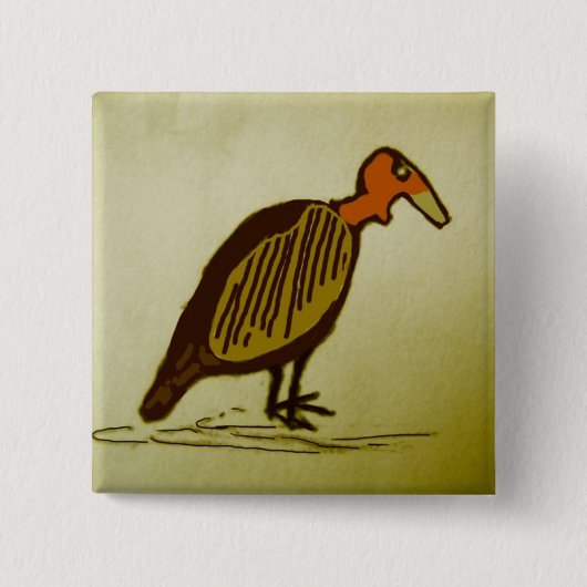 Badge Carré 5 Cm vautour (Devant)