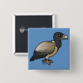 Badge Carré 5 Cm Vautour indien (Devant & derrière)