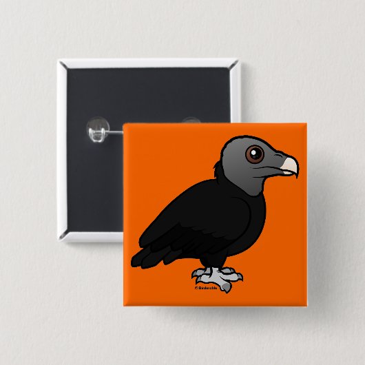 Badge Carré 5 Cm Vautour moine (Devant & derrière)