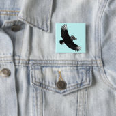 Badge Carré 5 Cm Vautour moine volant (En situation)