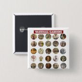 Badge Carré 5 Cm Vauxhall Gardens Square Button (Devant & derrière)