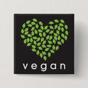 Badge Carré 5 Cm vegan heART
