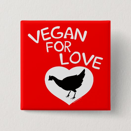 Badge Carré 5 Cm Vegan pour l'amour (Devant)