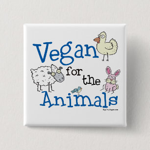 Badge Carré 5 Cm Vegan pour les animaux