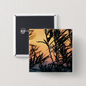 Badge Carré 5 Cm Végétation au coucher du soleil (Devant & derrière)