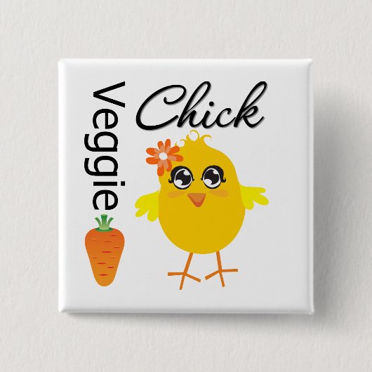Badge Carré 5 Cm Veggie Chick (Devant)