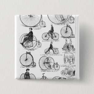 Badge Carré 5 Cm Vélo à grande roue Penny Farthing