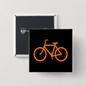 Badge Carré 5 Cm Vélo Orange (Devant & derrière)