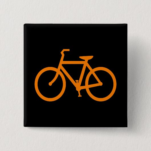 Badge Carré 5 Cm Vélo Orange (Devant)
