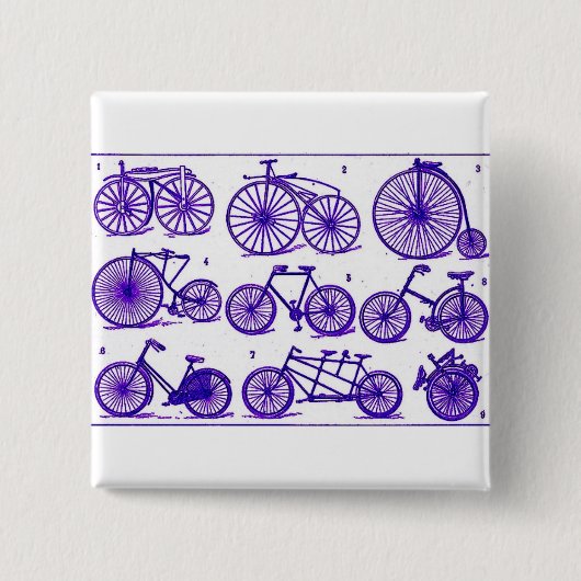 Badge Carré 5 Cm Vélos vintages (Devant)