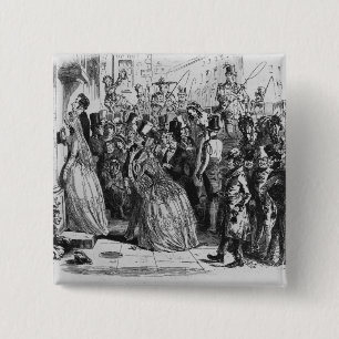 Badge Carré 5 Cm Venez à la maison de l'église