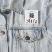 Badge Carré 5 Cm VENMO la mariée un cocktail Code QR personnalisé (En situation)