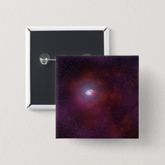 Badge Carré 5 Cm Vent Pulsar D'Une Étoile Neutron. (Devant & derrière)