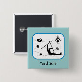 Badge Carré 5 Cm Vente de bric-à-brac (Devant & derrière)