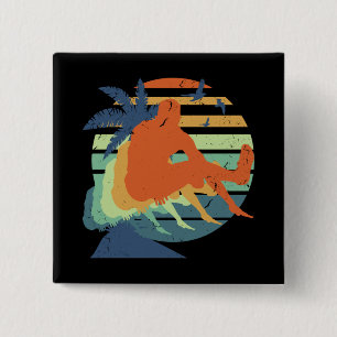 Badge Carré 5 Cm Ventilateur d'athlète olympique rétrograde