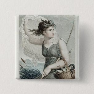 Badge Carré 5 Cm Ventose, sixième mois du républicain
