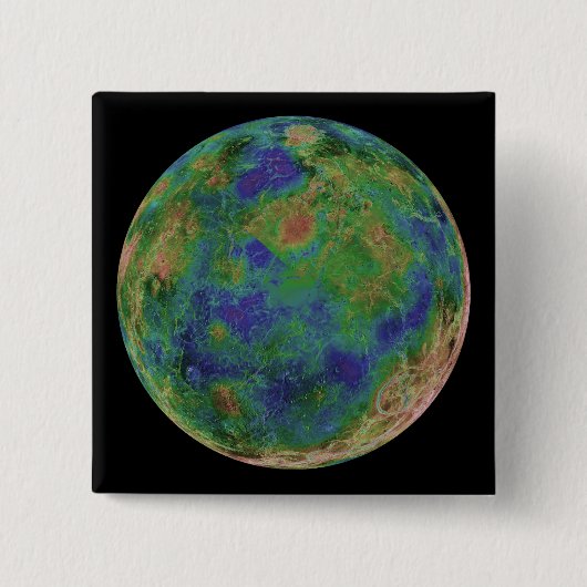 Badge Carré 5 Cm Vénus centré sur le Pôle Sud (Devant)