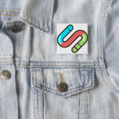 Badge Carré 5 Cm ver (En situation)
