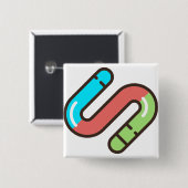 Badge Carré 5 Cm ver (Devant & derrière)
