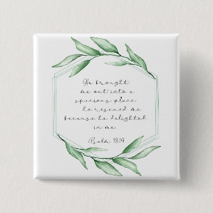 Badge Carré 5 Cm Verdure Bible Verse