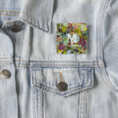 Badge Carré 5 Cm Verdure colorée Succulents (En situation)
