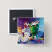 Badge Carré 5 Cm Vérifier deux fois Père Noël (Devant & derrière)