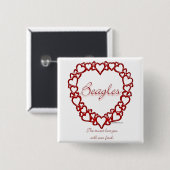 Badge Carré 5 Cm Véritable Amour beagle (Devant & derrière)