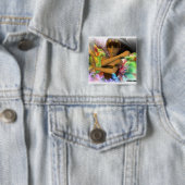 Badge Carré 5 Cm Version 2 modèle de lutin (En situation)