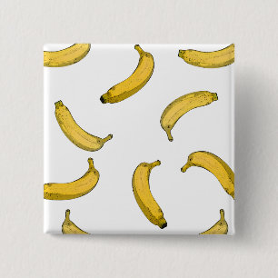 Badge Carré 5 Cm Version de croquis de motif Banana