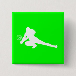 Badge Carré 5 Cm Vert de bouton de silhouette de fouille