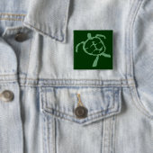 Badge Carré 5 Cm vert tortue (En situation)