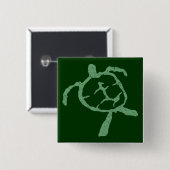 Badge Carré 5 Cm vert tortue (Devant & derrière)