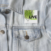Badge Carré 5 Cm Vert vivant (En situation)
