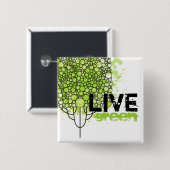 Badge Carré 5 Cm Vert vivant (Devant & derrière)