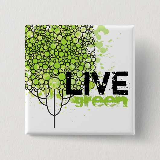 Badge Carré 5 Cm Vert vivant (Devant)