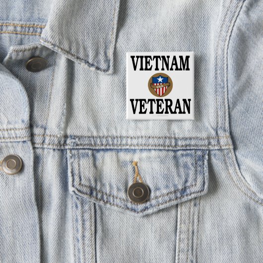 Badge Carré 5 Cm Vétéran du Vietnam (En situation)