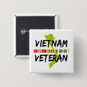 Badge Carré 5 Cm vétéran du Vietnam (Devant & derrière)