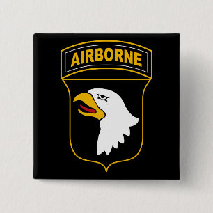 Badge Carré 5 Cm Vétéran militaire de la 101e division aéroportée