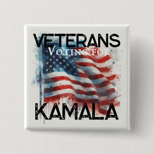 Badge Carré 5 Cm Vétérans pour le bouton Kamala