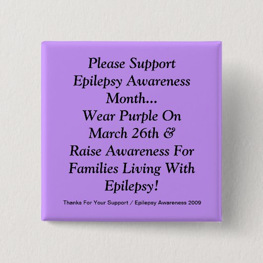 Badge Carré 5 Cm Veuillez soutenir le mois de conscience (Devant)