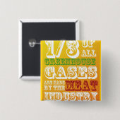 Badge Carré 5 Cm Viande d'attaque ! (Devant & derrière)