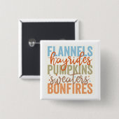 Badge Carré 5 Cm Vibes d'automne amusantes (Devant & derrière)