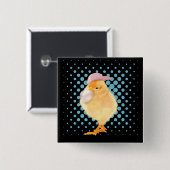 Badge Carré 5 Cm Vibes rétro mignonnes poubelles Bubblegum noir (Devant & derrière)