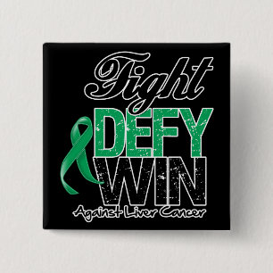Badge Carré 5 Cm Victoire de défi de combat de Cancer de foie
