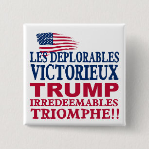 Badge Carré 5 Cm Victoire de Les Deplorables d'atout - penny 2016