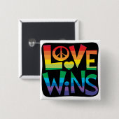 Badge Carré 5 Cm Victoires d'amour ! (Devant & derrière)