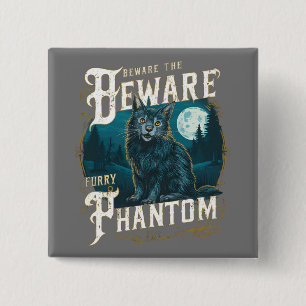 Badge Carré 5 Cm Victorian Gothic Maine Coon mystérieuse nuit